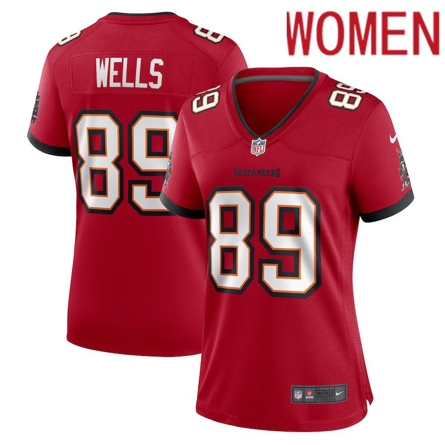 Women Tampa Bay Buccaneers 89 David Wells Nike Red Home Game Player NFL Jersey